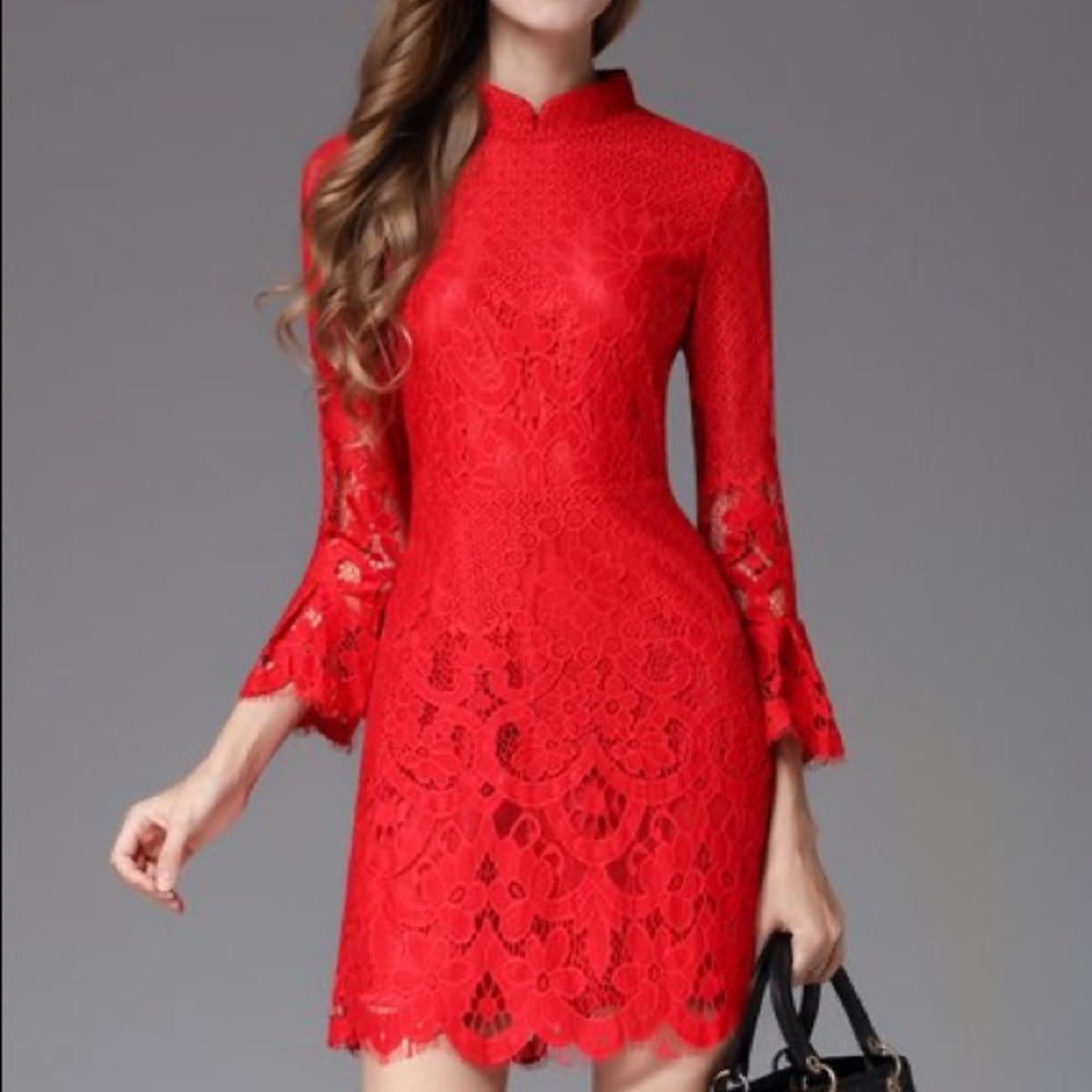 Seeya red lace dress